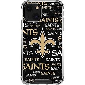 Skinit Clear Phone Case Compatible with iPhone 13 - Officially Licensed NFL New Orleans Saints Black Blast Design in Saudi Arabia