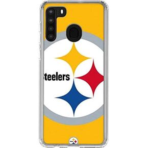 Skinit Clear Phone Case Compatible with Galaxy A21 - Officially Licensed NFL Pittsburgh Steelers Large Logo Design in Saudi Arabia