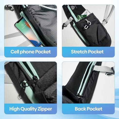 Running Vest for Women Men - Hydration Backpack with Cooling Towel & Tube Cleaner, 2.0L Water Bladder Bag, Lightweight Reflective Backpack for Hiking, Marathon & Trail Running Hydration Vest in Saudi Arabia