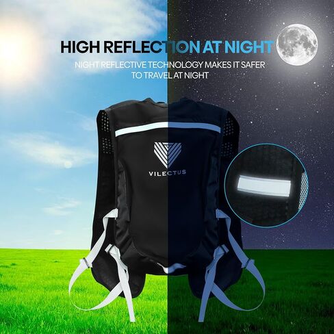 Running Vest for Women Men - Hydration Backpack with Cooling Towel & Tube Cleaner, 2.0L Water Bladder Bag, Lightweight Reflective Backpack for Hiking, Marathon & Trail Running Hydration Vest in Saudi Arabia