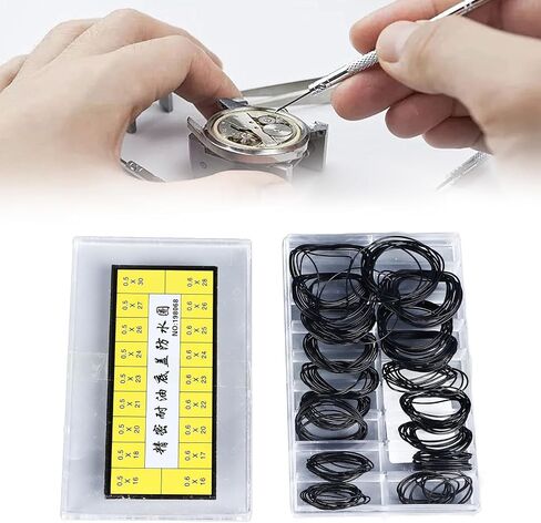 180 pcs o حلقة رنين الكشافات الظهر ، 0.5 0.5 0.6 مم مجموعة حشيات الظهر ، شاهد أختام العلبة والحشيات ، 18 أحجام مع 10 أجهزة كمبيوتر لكل منهما لإصلاح المشاهدة in Saudi Arabia