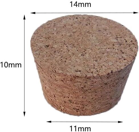 100pcs Wooden Cork Lab Glass Bottle Stopper Kettle Pudding Bottle Cork Cap Buret Tube Wooden Plug - Top DIA 7.5mm to 30mm(Size:14x11x10mm) in Kuwait