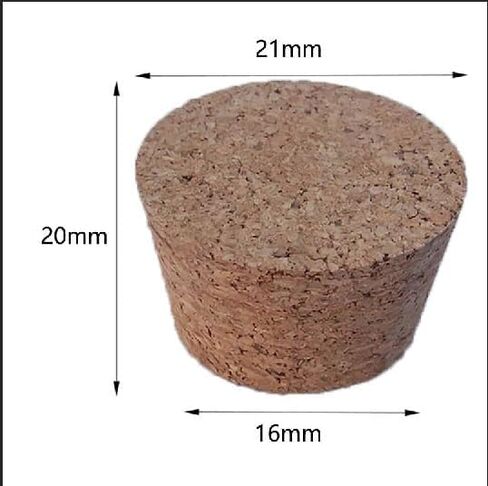 100pcs Wooden Cork Lab Glass Bottle Stopper Kettle Pudding Bottle Cork Cap Buret Tube Wooden Plug - Top DIA 7.5mm to 30mm(Size:14x11x10mm) in Kuwait