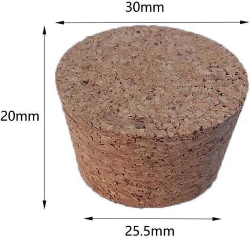 100pcs Wooden Cork Lab Glass Bottle Stopper Kettle Pudding Bottle Cork Cap Buret Tube Wooden Plug - Top DIA 7.5mm to 30mm(Size:14x11x10mm) in Kuwait