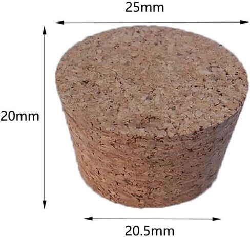 100pcs Wooden Cork Lab Glass Bottle Stopper Kettle Pudding Bottle Cork Cap Buret Tube Wooden Plug - Top DIA 7.5mm to 30mm(Size:14x11x10mm) in Kuwait