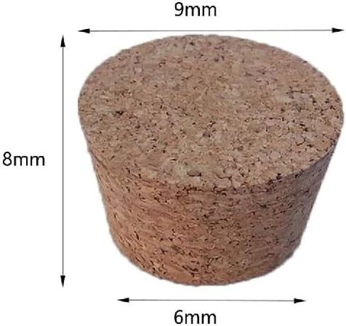 100pcs Wooden Cork Lab Glass Bottle Stopper Kettle Pudding Bottle Cork Cap Buret Tube Wooden Plug - Top DIA 7.5mm to 30mm(Size:14x11x10mm) in Kuwait
