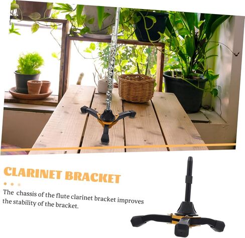 Professional Clarinet and Flute Tripod Stand Stable Support Foldable Design Music Rack for Music Yellow in Saudi Arabia