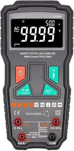 Current Signal Generator High Precision Multimeter Digital Handheld Automatic AC Voltage Current Meter, Black in Saudi Arabia