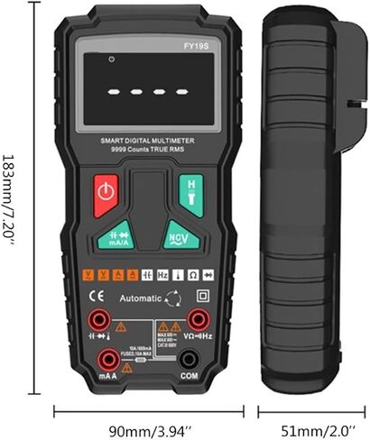 Current Signal Generator High Precision Multimeter Digital Handheld Automatic AC Voltage Current Meter, Black in Saudi Arabia
