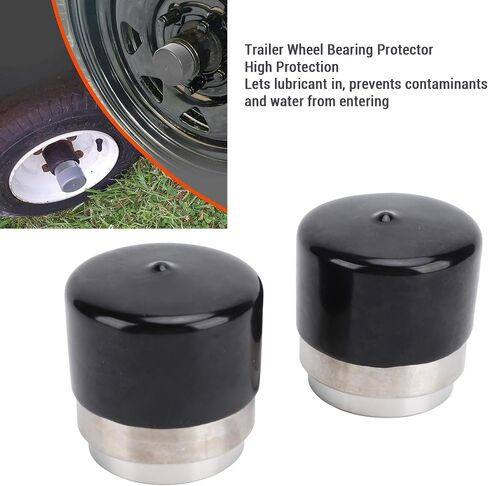 Tissting 2PCS Trailer Bearing Buddies ، 1.78in/4.5 سم من الفولاذ المقاوم للصدأ المقاوم للصدأ مقطورة العجلة المركز غطاء محمل محامي محفوظ مع حمالات الصدر الواقية لقارب المقطورة in Kuwait