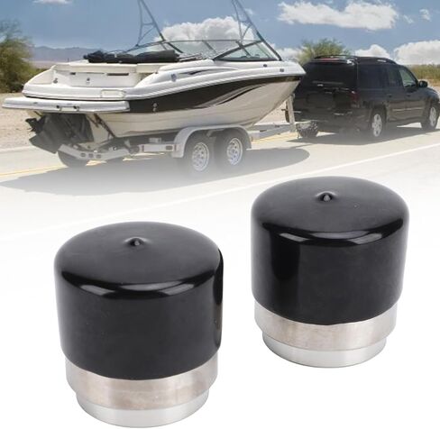 Tissting 2PCS Trailer Bearing Buddies ، 1.78in/4.5 سم من الفولاذ المقاوم للصدأ المقاوم للصدأ مقطورة العجلة المركز غطاء محمل محامي محفوظ مع حمالات الصدر الواقية لقارب المقطورة in Kuwait