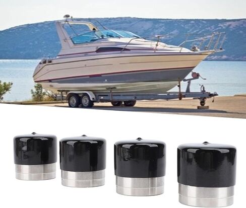Tissting 2pcs Trailer Bearing Buddies, 1.78in/4.5cm Stainless Steel Boat Trailer Wheel Center Dust Cover Bearing Hub Protector with Protective Bras for Trailer Boat in Saudi Arabia