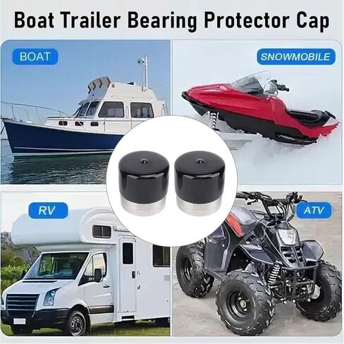 Tissting 2pcs Trailer Bearing Buddies, 1.78in/4.5cm Stainless Steel Boat Trailer Wheel Center Dust Cover Bearing Hub Protector with Protective Bras for Trailer Boat in Saudi Arabia