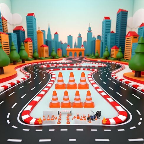 14 Pcs Miniature Safety Cones,Road Cone Orange Mini Traffic Cones Plastic Sign Road Toy Roadblock Cone Sign Model Photo Prop Educational for Kids Small Orange Cones Construction Cones,Safety Barriers in Saudi Arabia