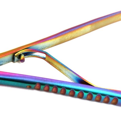 G.S Multi Color Rainbow Mathieu Ligature Elastic Placing Plier 5.5" Needle Holder Stainless Steel in Saudi Arabia