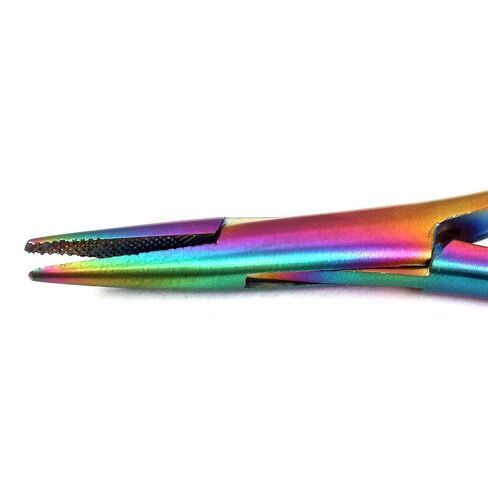G.S Multi Color Rainbow Mathieu Ligature Elastic Placing Plier 5.5" Needle Holder Stainless Steel in Saudi Arabia