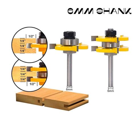 2 بت لسان وأخدود مجموعة الأرضيات الخشبية 6/8mm 1pcs (الحجم: 12.7 ملم شانك) in Kuwait