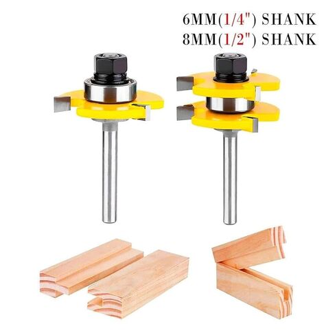 2 بت لسان وأخدود مجموعة الأرضيات الخشبية 6/8mm 1pcs (الحجم: 12.7 ملم شانك) in Kuwait