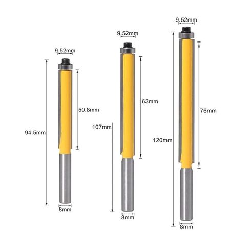 بت من أجهزة التوجيه الموجه للتدفق مع محمل قالب ساق 8 مم نمط بت التنغستن كربيد الخشب 3pcs in Kuwait