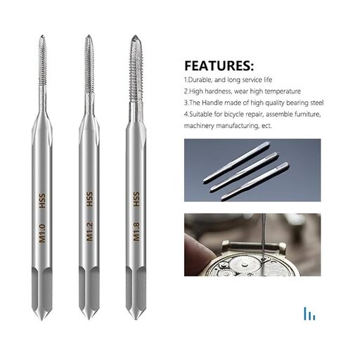 المسمار المتري الصنبور M1-3.5 مؤشر ترابط الماكينة بتات الحفر 6542 مستقيمة قابس الناي الفلوت النقر فوق أدوات يدوية 1pcs (اللون: مجموعة 3pcs) in Kuwait