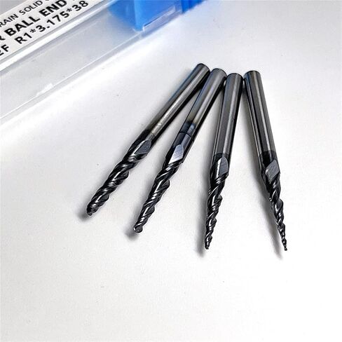 Ball Nose Tapered Solid Carbide Engraving Router Bit Relief Wood Metal Coated 3.175mm 4mm 1Pcs ( Size : R2x30.5xD6x75 ) in Saudi Arabia