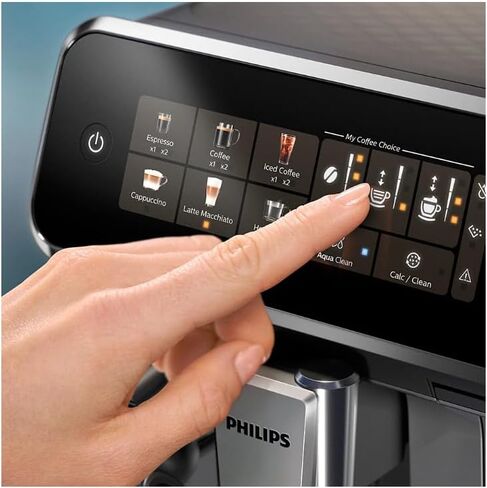 PHILIPS 3300 Series Fully Automatic Espresso Machine, LatteGo Milk System | 5 Hot & Iced Coffee Pre-Sets, ceramic grinder, customizable coffee strength & milk settings, hot water, 15 bars (EP3341/50) in Saudi Arabia