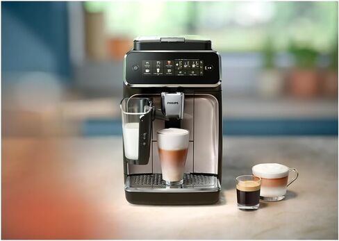 PHILIPS 3300 Series Fully Automatic Espresso Machine, LatteGo Milk System | 5 Hot & Iced Coffee Pre-Sets, ceramic grinder, customizable coffee strength & milk settings, hot water, 15 bars (EP3341/50) in Saudi Arabia