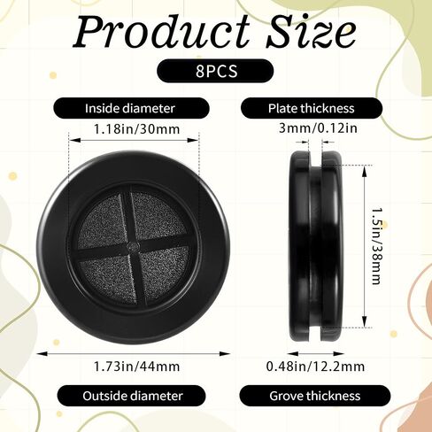 1.5 Inch Grommet, Rubber Grommet, 8 Pack Double-Sided Firewall Plugs, Round Cable Protector Fits 1-1/2" Drill Hole and 1-3/16" ID in Saudi Arabia