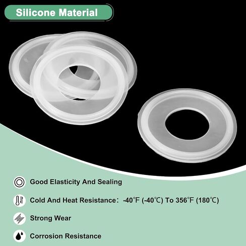 M METERXITY 4-Pack سيليكون O-Rings حشية 1.4 بوصة/35.6 مم ثلاثي البرسيم O-حلقات ختم طوقا يناسب OD 2 بوصة/50.5 مم الأنابيب الصحية لحام الطويق/قابس الحوض/قابس حوض الاستحمام/صنابير الختم، غسيل أبيض in Saudi Arabia