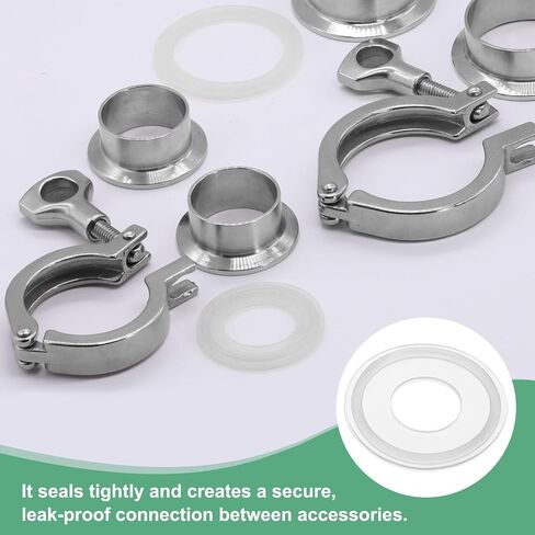 M METERXITY 4-Pack سيليكون O-Rings حشية 1.4 بوصة/35.6 مم ثلاثي البرسيم O-حلقات ختم طوقا يناسب OD 2 بوصة/50.5 مم الأنابيب الصحية لحام الطويق/قابس الحوض/قابس حوض الاستحمام/صنابير الختم، غسيل أبيض in Saudi Arabia