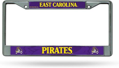 RICO Industries NCAA East Carolina Pirates 12 "× 6" Silver Chrome Frame W 'Decal Insert Car/Truck/SUV Auto Aportory in Saudi Arabia