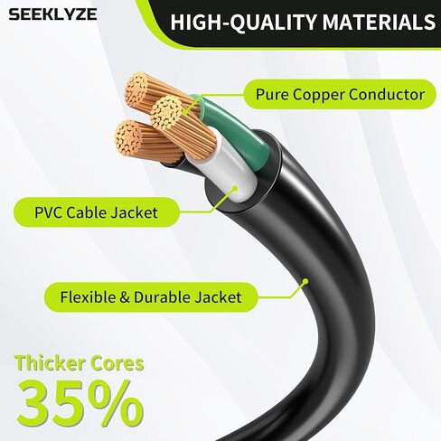 16/3 Black 15 FT (2Pack) Extension Cord, Indoor Extension Cord for Laptops, Coffee Makers, Office Home Appliances, 3 Prong Resistant Cable Flexible, 13A 125V 1625W ETL Listed in Saudi Arabia