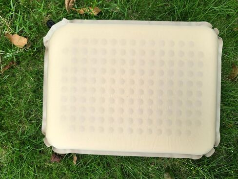 Portable Self-Inflating Stadium Seat Cushion,Memory Foam Bleacher Seat Chair Cushion,for Airplane Travel Backpacking Sports Outdoor Rocky Ground,Thickened Fabric,Beige in Saudi Arabia