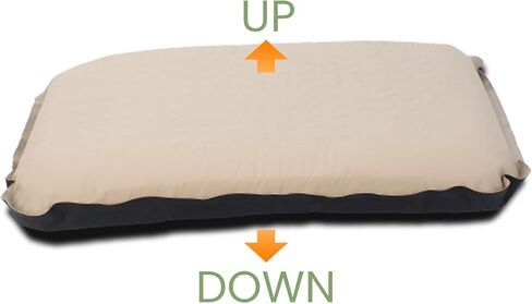 Portable Self-Inflating Stadium Seat Cushion,Memory Foam Bleacher Seat Chair Cushion,for Airplane Travel Backpacking Sports Outdoor Rocky Ground,Thickened Fabric,Beige in Saudi Arabia