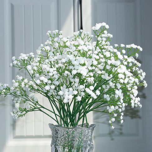 Babys Breath Artificial Flowers,12 Pcs Fake Babys Breath Real Touch Flowers Wedding Party Home Garden Decoration - Artificial for Decoration (Blue) in Saudi Arabia