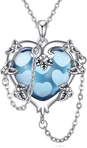 MONGAS Witches Heart Necklace for Women 925 Sterling Silver Black Heart Necklace Skull Goth Halloween Jewelry for Women Witchy Gifts in Saudi Arabia
