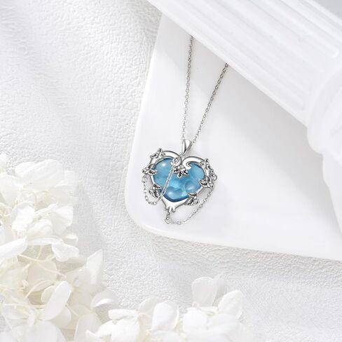 MONGAS Witches Heart Necklace for Women 925 Sterling Silver Black Heart Necklace Skull Goth Halloween Jewelry for Women Witchy Gifts in Saudi Arabia