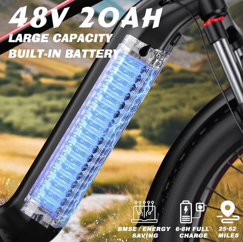 F26 Dual Motor 2000w الدراجة الكهربائية للبالغين 35 ميلاً في الساعة ، و 26 × 4 إطارات الدهون جميع الدراجات التضاريس مع بطارية 48V 20AH 40-79 ميل ، والتعليق الكامل و SHI-MANO 7 سرعات وهدروليكية الفرامل in Saudi Arabia