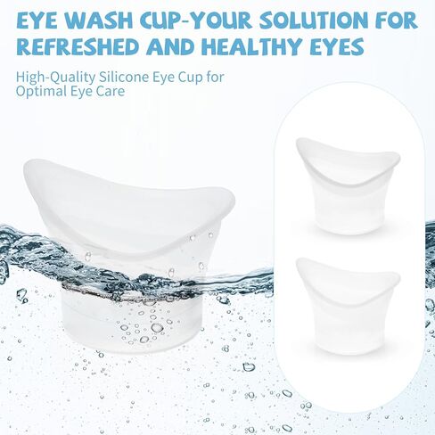2Pcs Eye Wash Cups, Silicone Eye Rinse Cup Kit, Portable Wash Bath with Storage Container for Quick Relief, Tired, Dust, Cleaning, Makeup, Irritants in Saudi Arabia