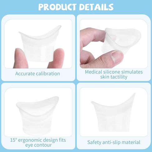 2Pcs Eye Wash Cups, Silicone Eye Rinse Cup Kit, Portable Wash Bath with Storage Container for Quick Relief, Tired, Dust, Cleaning, Makeup, Irritants in Saudi Arabia