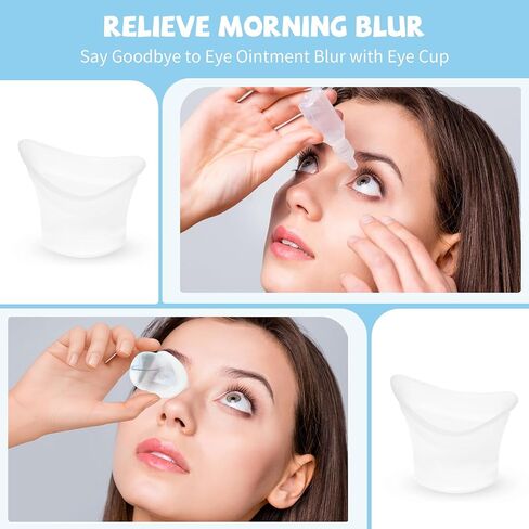 2Pcs Eye Wash Cups, Silicone Eye Rinse Cup Kit, Portable Wash Bath with Storage Container for Quick Relief, Tired, Dust, Cleaning, Makeup, Irritants in Saudi Arabia