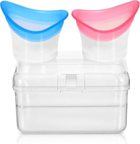 2Pcs Eye Wash Cups, Silicone Eye Rinse Cup Kit, Portable Wash Bath with Storage Container for Quick Relief, Tired, Dust, Cleaning, Makeup, Irritants in Saudi Arabia