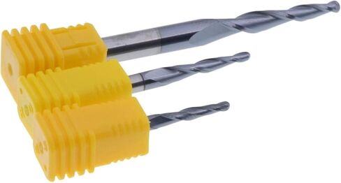قاطع طحن الأجهزة 10pcs 4mm HRC55 2F كربيد صلبة مدببة منتفخ مخروطية مخروطية قاطع طحن CNC قاطع طحن المعادن الخشبية (الأبعاد: r0.75x20.5xd4x50l) in Saudi Arabia