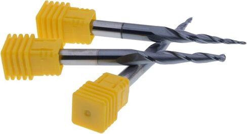 قاطع طحن الأجهزة 10pcs 4mm HRC55 2F كربيد صلبة مدببة المخروطية المخروطية المخروطية المخروطية القاطع CNC قاطع طحن المعادن الخشبية (الأبعاد: r0.25x20.5xd4x50l) in Saudi Arabia