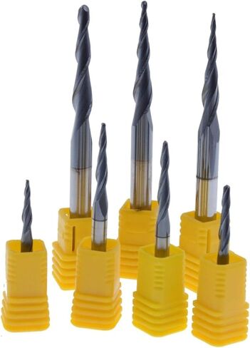 Hardware Milling Cutter 5Pcs 6mm HRC55 2F Solid Carbide Tapered Ball Nose Tapered End Milling Cutter Head CNC Milling Cutter Taper Wood Metal Milling Cutter (Dimensions : R1.5x30.5xD6x75L) in Saudi Arabia