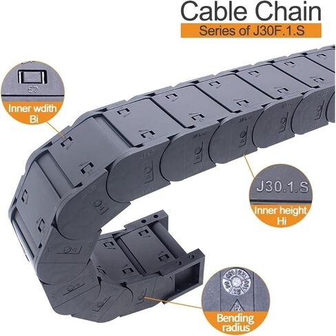 BIRAN 1-Meter Cable Drag Chain.Series of J30F.1.S-enclose Type Both Side Opening(150mm,30x100mm-FJT) in Saudi Arabia