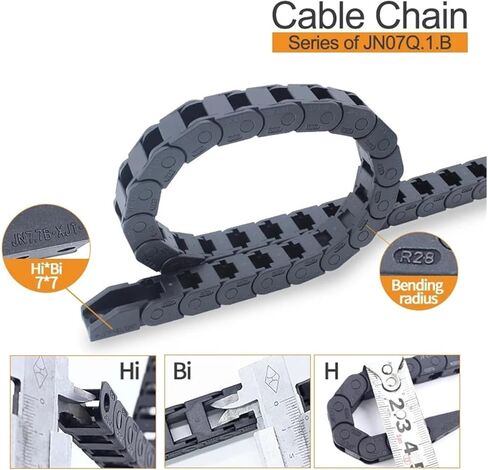 1meter Cable Drag Chain Bridge Type Cannot Be Opened Series of JN07Q.1.B 7 * 7 Bending Radius R15 18 28 in Saudi Arabia