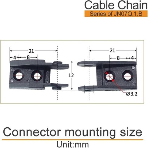 1meter Cable Drag Chain Bridge Type Cannot Be Opened Series of JN07Q.1.B 7 * 7 Bending Radius R15 18 28 in Saudi Arabia