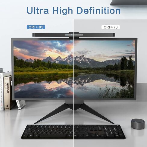 ONWAY Curved Monitor Light Bar with RGB Backlight, Wireless Remote Touch Control, No Glare Lamp with Camera Base for Gaming/Office Computer Setup in Saudi Arabia