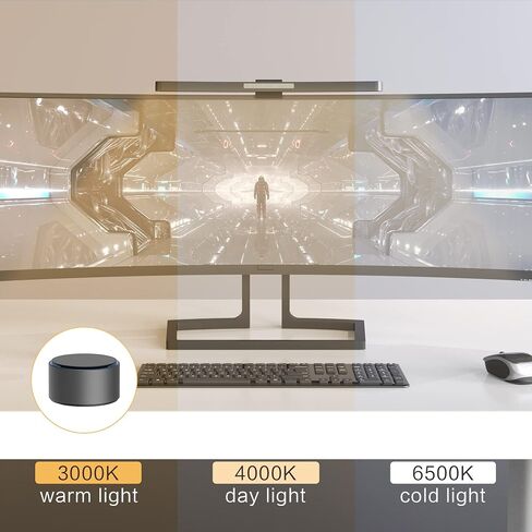 ONWAY Curved Monitor Light Bar with RGB Backlight, Wireless Remote Touch Control, No Glare Lamp with Camera Base for Gaming/Office Computer Setup in Saudi Arabia